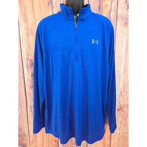 Under Armour Mens 2XL Long Sleeve Blue Quarter-Zip Pullover